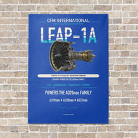 Thumbnail for CFM LEAP-1A vertical canvas print - no frame - blue background