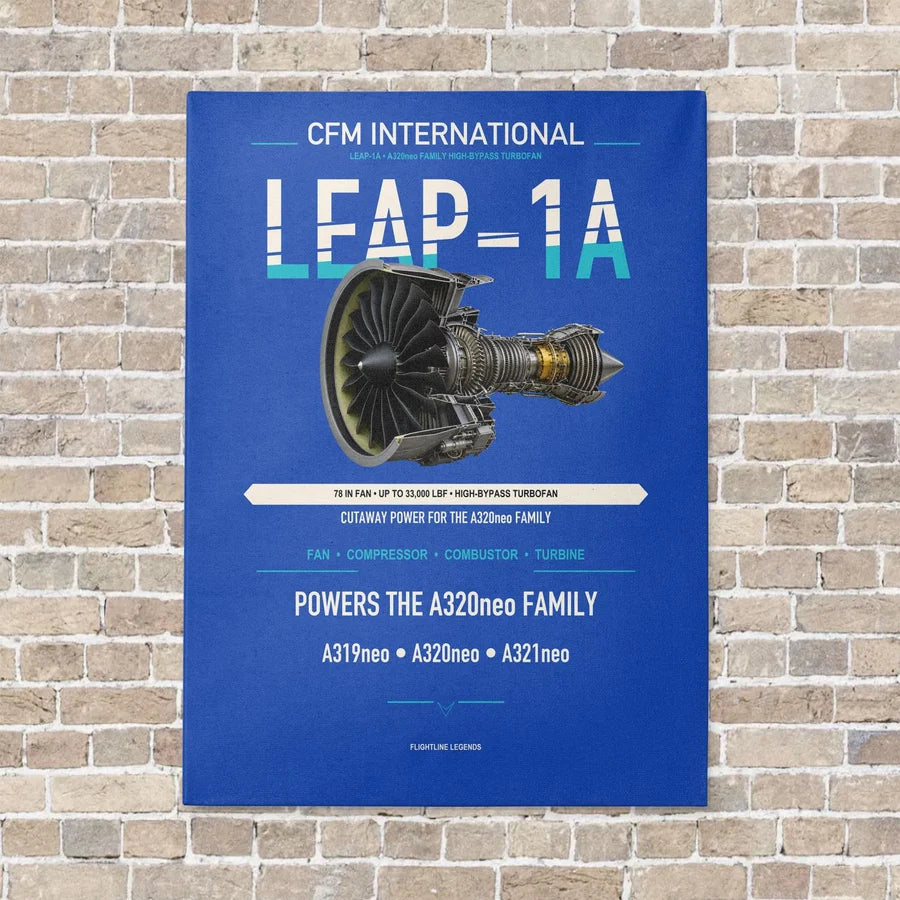 CFM LEAP-1A vertical canvas print - no frame - blue background