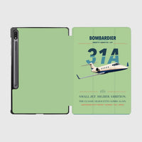 Thumbnail for Bombardier Learjet 31A design on light green samsung tablet tablet case