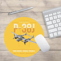 Thumbnail for P-38J Lightning design on yellow round mouse pad