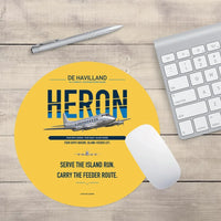 Thumbnail for de Havilland DH.114 Heron 2D design on yellow round mouse pad