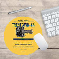 Thumbnail for TRENT XWB-84 design on yellow round mouse pad