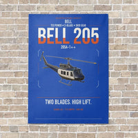 Thumbnail for Bell 205A-1++ vertical canvas print - no frame - blue background