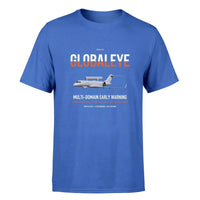 Thumbnail for Saab GlobalEye design on blue double-side t-shirt, single-side print