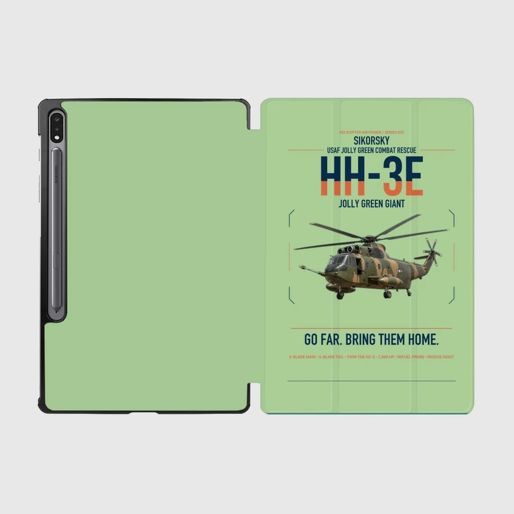 Sikorsky HH-3E Jolly Green Giant design on light green samsung tablet tablet case