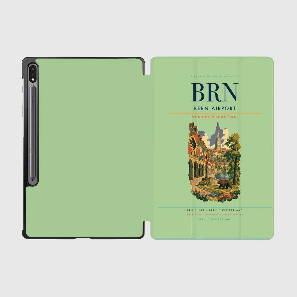 Bern Airport (BRN) design on light green samsung tablet tablet case