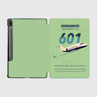 Thumbnail for Bombardier Challenger 601 design on light green samsung tablet tablet case
