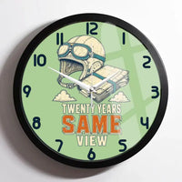 Thumbnail for Twenty Years Same View design on light green framed wall clock