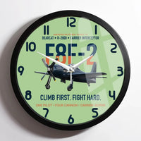 Thumbnail for F8F-2 Bearcat Climb First Fight Hard design on light green framed wall clock