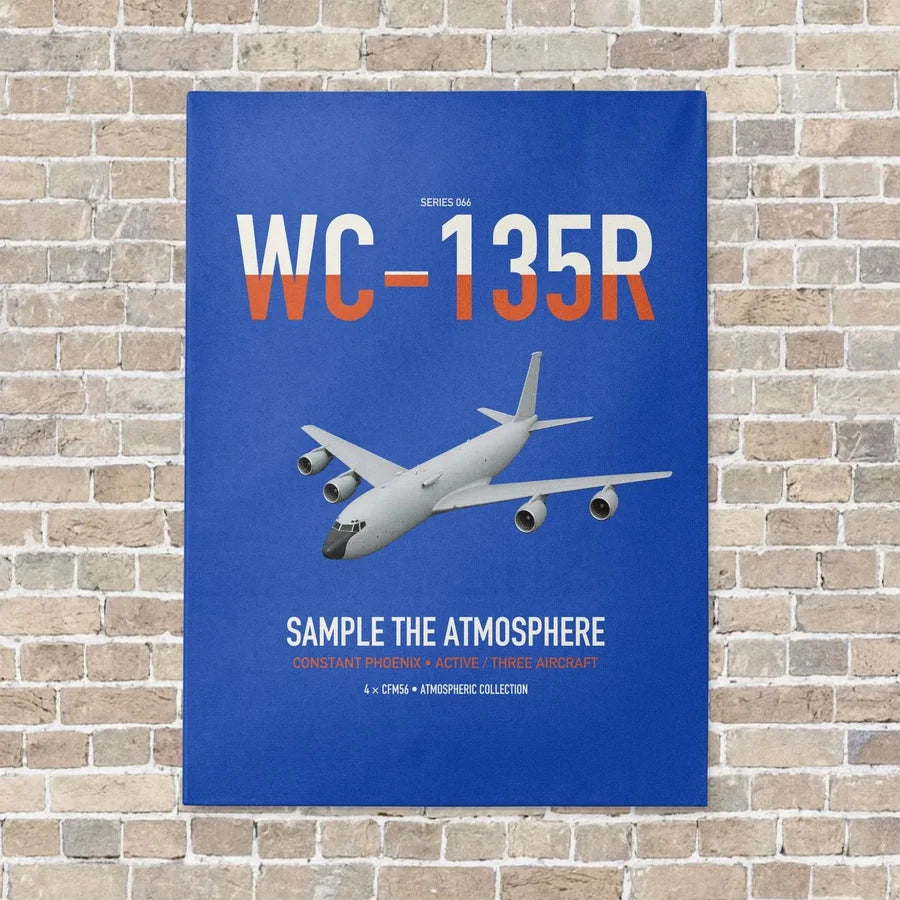 WC-135R Constant Phoenix vertical canvas print - no frame - blue background