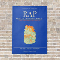 Thumbnail for Rapid City Regional Airport RAP vertical canvas print - no frame - blue background