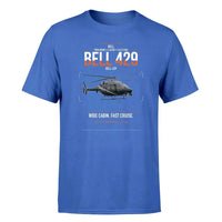 Thumbnail for Bell 429 design on blue t-shirt, single-side print