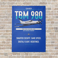 Thumbnail for Daher TBM 980 vertical canvas print - no frame - blue background