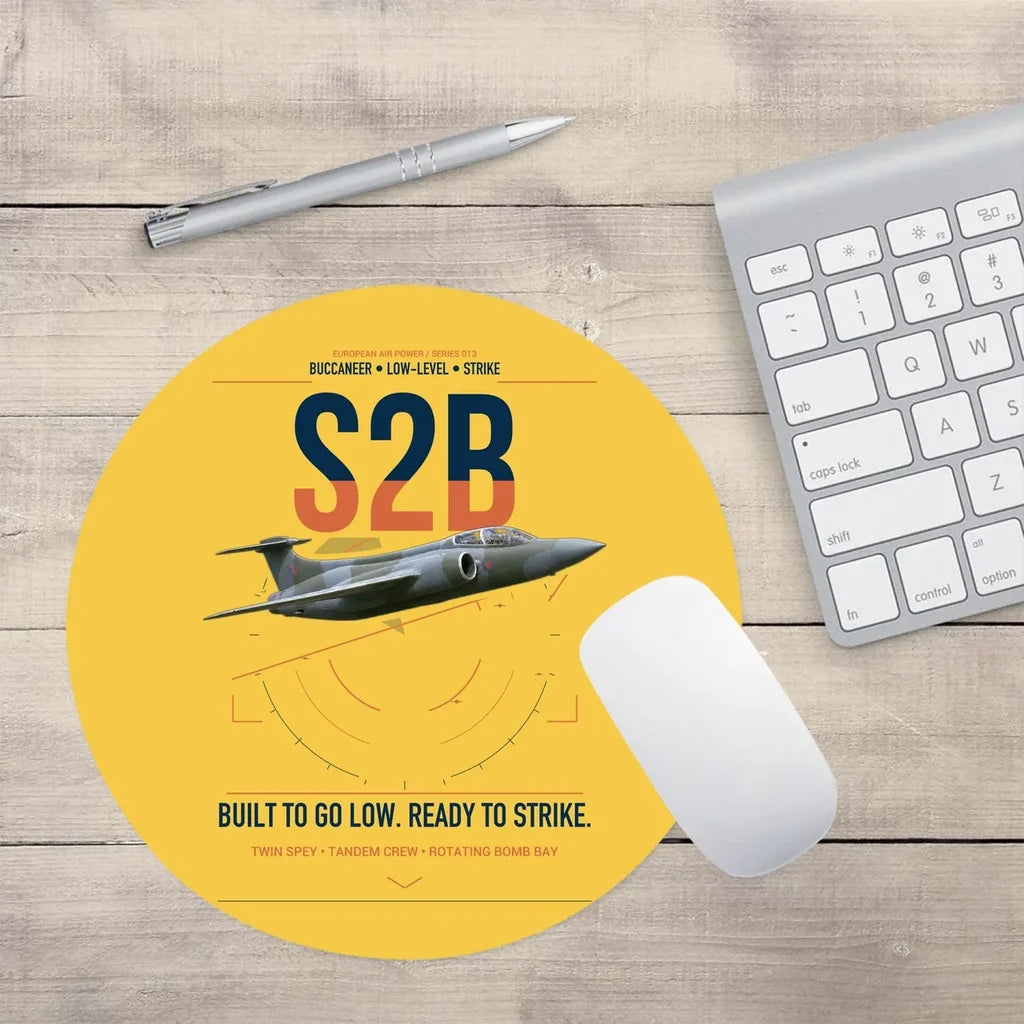 Blackburn Buccaneer S2B design on yellow round mouse pad