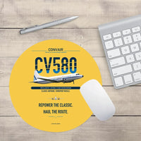 Thumbnail for Convair 580 design on yellow round mouse pad