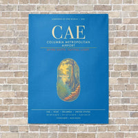 Thumbnail for Columbia Metropolitan Airport CAE - Canvas Framed - Turquoise