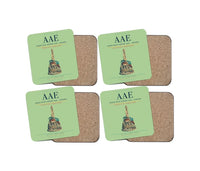 Thumbnail for Rabah Bitat Airport (AAE) design on light green 4 pieces set coaster