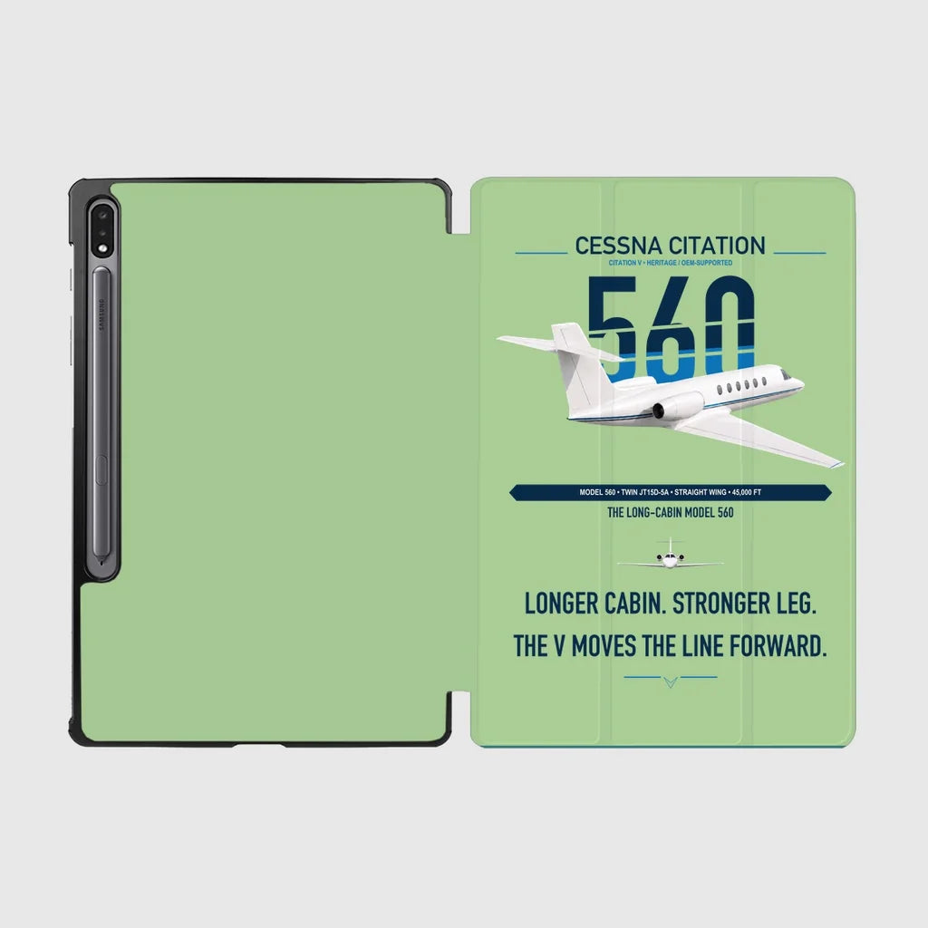 Cessna Citation 560 - Citation V design on light green samsung tablet tablet case