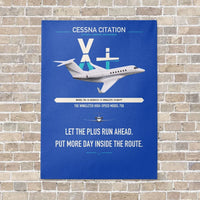 Thumbnail for Cessna Citation X+ vertical canvas print - no frame - blue background
