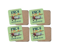 Thumbnail for F3F-2 Last Biplane First Fight design on light green 4 pieces set coaster