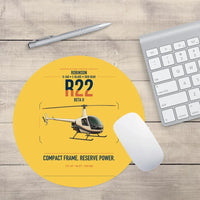 Thumbnail for Robinson R22 Beta II design on yellow round mouse pad