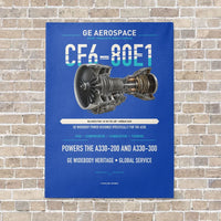 Thumbnail for CF6-80E1 vertical canvas print - no frame - blue background