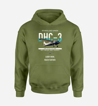 Thumbnail for DHC-3 Otter design on green army double-side hoodie, single-side print