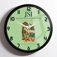 Thumbnail for Skiathos Island National Airport (JSI) design on light green framed wall clock