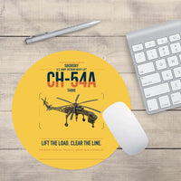 Thumbnail for Sikorsky CH-54A Tarhe design on yellow round mouse pad