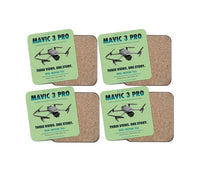 Thumbnail for DJI Mavic 3 Pro design on light green 4 pieces set coaster