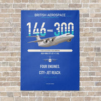 Thumbnail for BAe 146-300 vertical canvas print - no frame - blue background