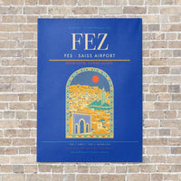 Thumbnail for Fes - Saiss Airport FEZ vertical canvas print - no frame - blue background