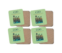 Thumbnail for Cadjehoun Airport (COO) design on light green 4 pieces set coaster