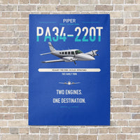 Thumbnail for Piper PA-34-220T Seneca V vertical canvas print - no frame - blue background