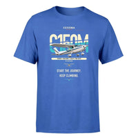 Thumbnail for Cessna 150M design on blue t-shirt, single-side print