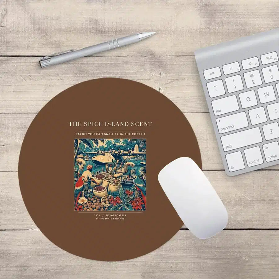 VINTAGE G4279 - The Spice Island Scent - Designed Mouse Pads design on brown round