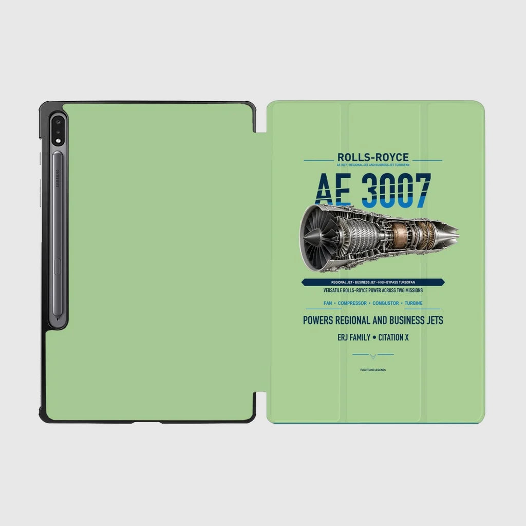 AE 3007 design on light green samsung tablet tablet case