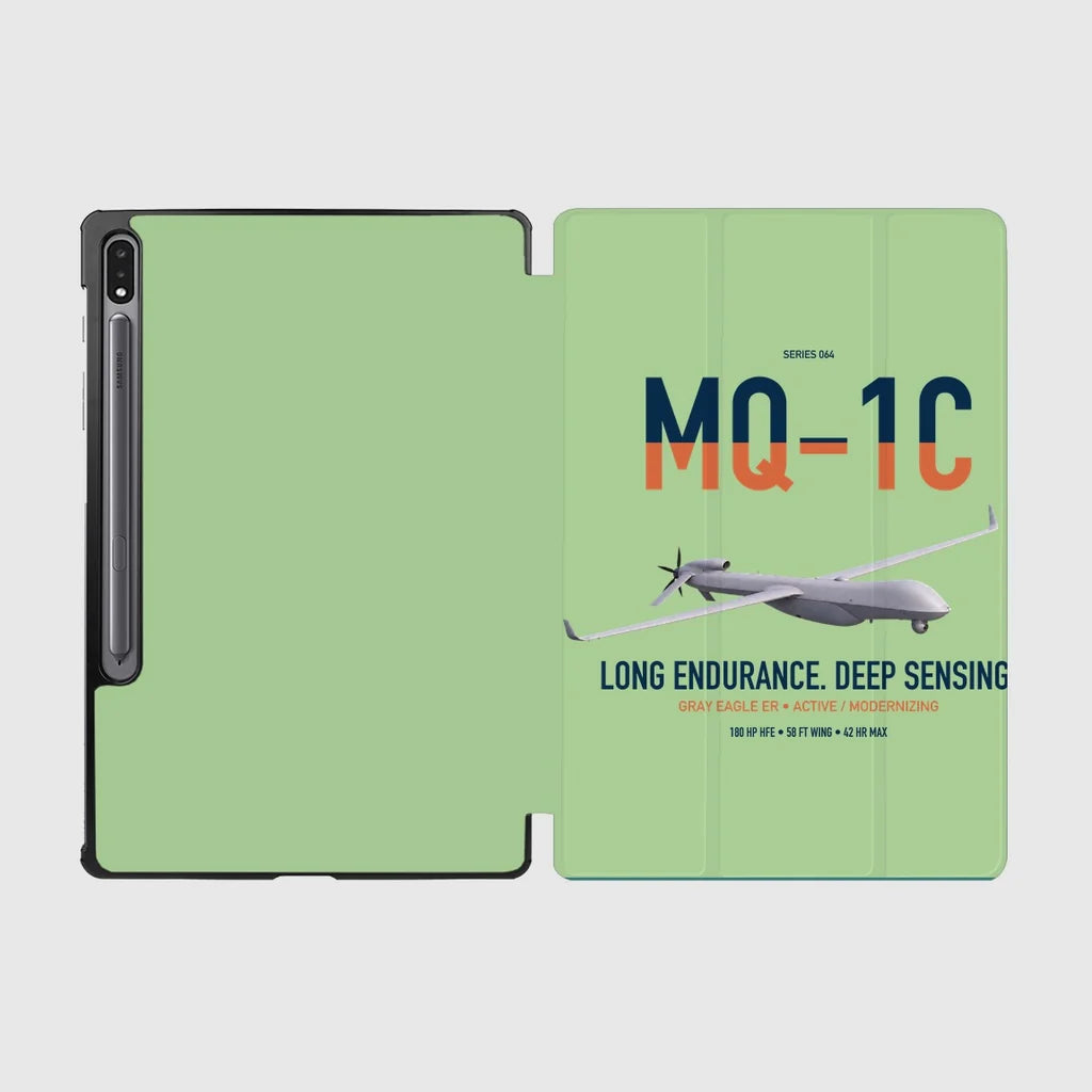 MQ-1C Gray Eagle ER design on light green samsung tablet tablet case