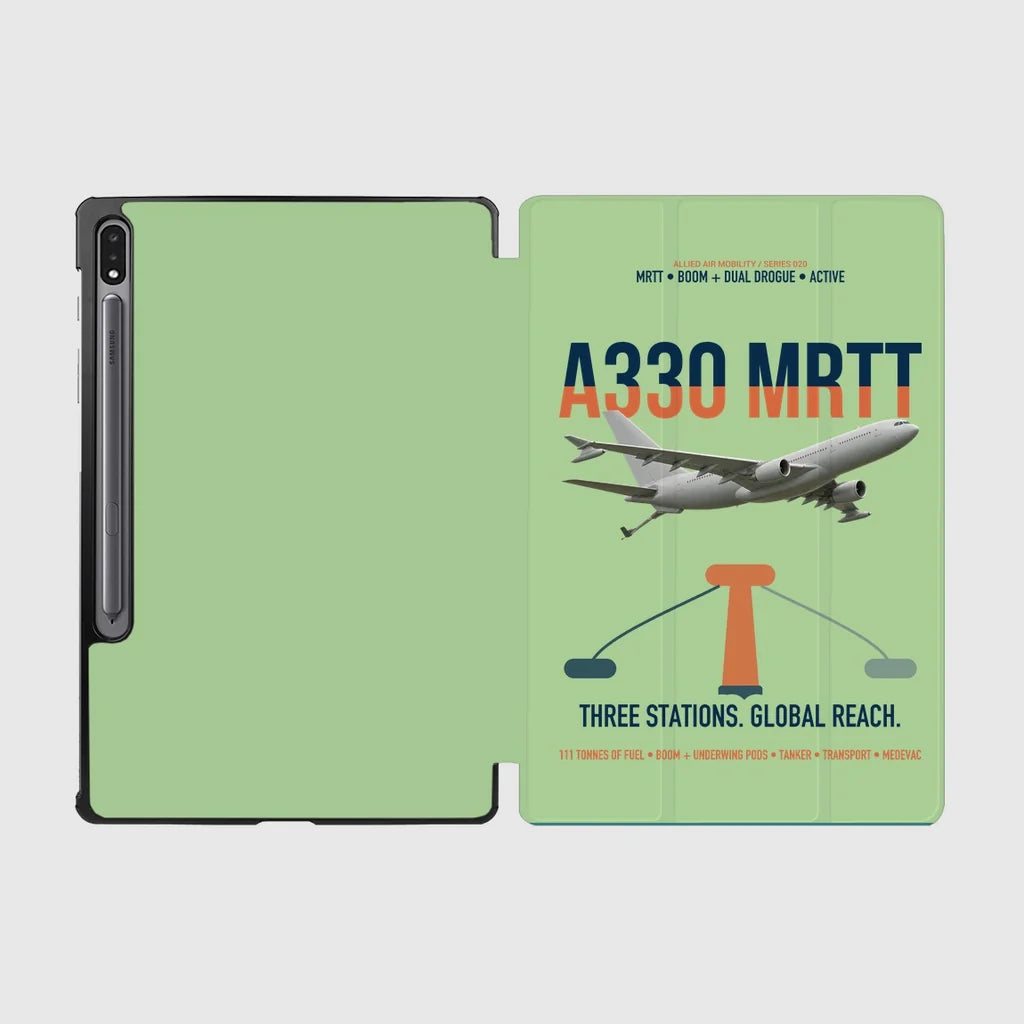 Airbus A330 MRTT design on light green samsung tablet tablet case