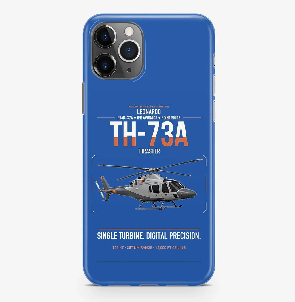 Leonardo TH-73A Thrasher design on blue magsafe iphone case, for iPhone Pro Max