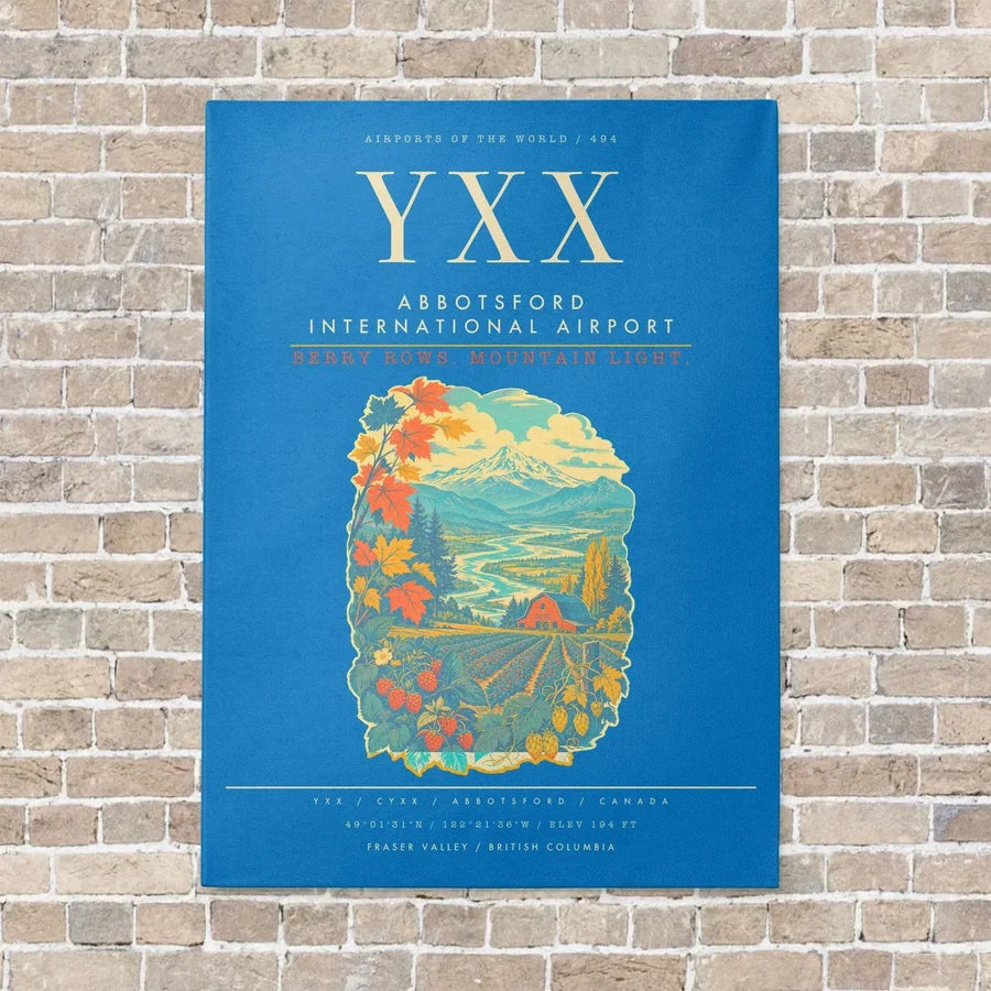 Abbotsford International Airport YXX - Canvas Framed - Turquoise