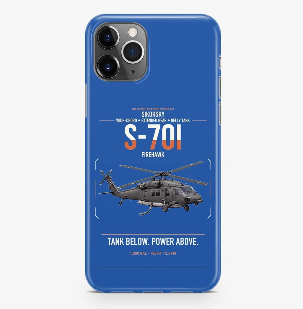 Sikorsky S-70i FIREHAWK design on blue magsafe iphone case, for iPhone Pro Max