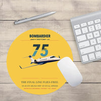 Thumbnail for Bombardier Learjet 75 Liberty design on yellow round mouse pad