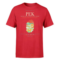 Thumbnail for Beijing Airport (PEK) T-Shirt single-side front print in Red | beijing-pek-airport-double-side-t-shirt