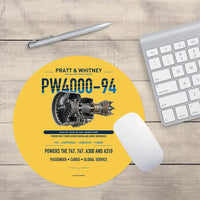 Thumbnail for PW4000-94 design on yellow round mouse pad
