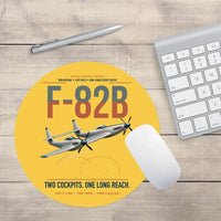 Thumbnail for F-82B Twin Mustang design on yellow round mouse pad