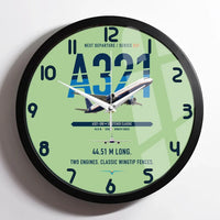 Thumbnail for Airbus A321 design on light green framed wall clock