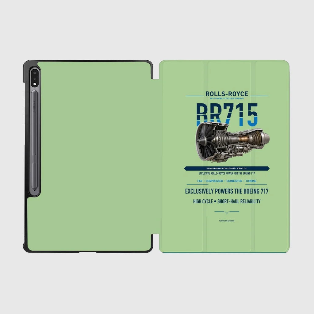 BR715 design on light green samsung tablet tablet case