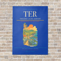 Thumbnail for Terceira Lajes Airport TER vertical canvas print - no frame - blue background