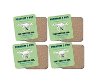 Thumbnail for DJI Phantom 3 Professional design on light green 4 pieces set coaster